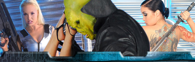 Sylvia Saint and Masuimi Max in hot alien sex action with galactic alien sex warriors